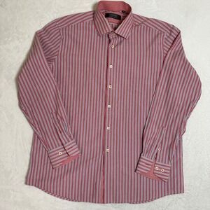 COOGI Classic Mens XL Striped Button Down Shirt Red Blue White Business Casual